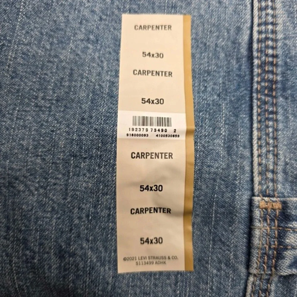 Signature by Levi Strauss Carpenter Jeans Men's 54x30 Indigo Blue Big & Tall NWT